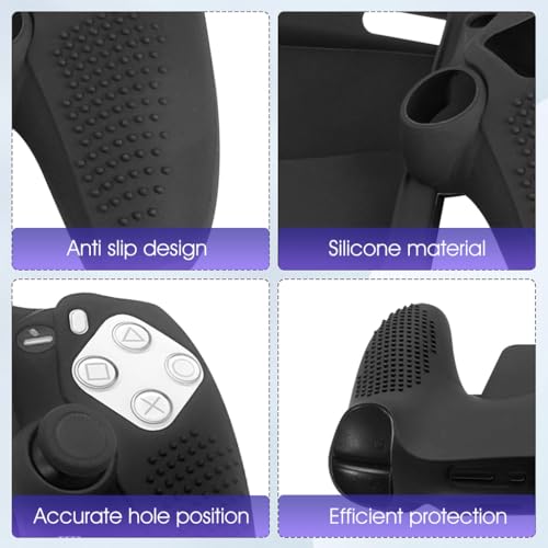 ZORBES® Silicone Cover for Sony PlayStation Portal Case Protective Skin Anti-Slip Controller Grip Design Fashion Black 3 PCS ZORBES® Silicone Cover for Sony PlayStation Portal Case Protective Skin Anti-Slip Controller Grip Design Fashion Black 3 PCS